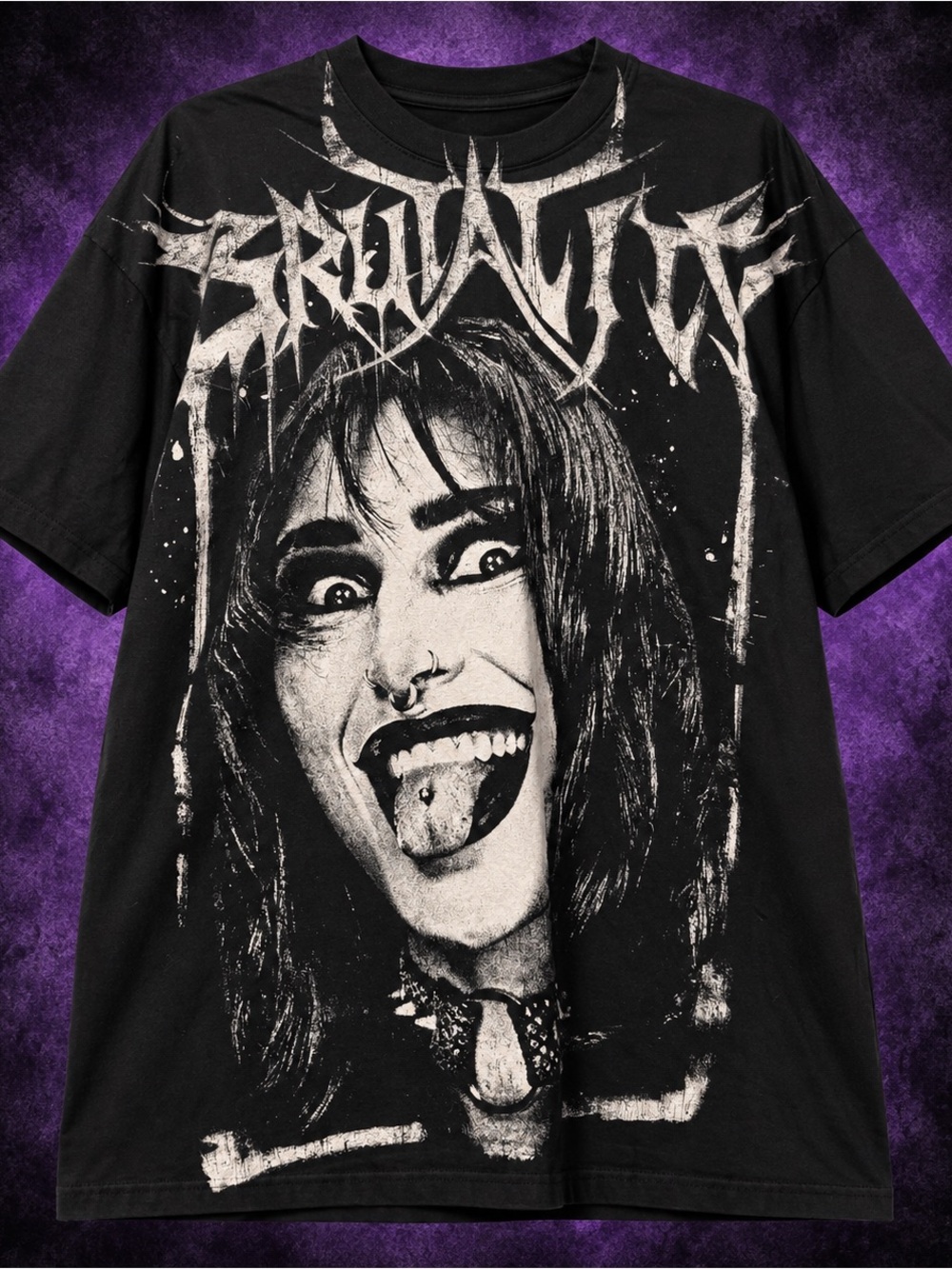 WWE Rhea Ripley All Over Graphic Black T-Shirt Men’s XL